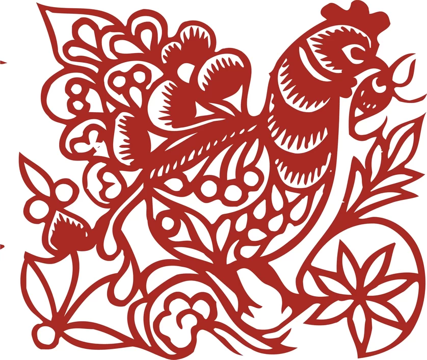 中国风中式传统喜庆民俗人物动物窗花剪纸插画边框AI矢量PNG素材【1243】